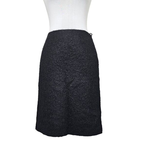 Moschino Italy US12 IT46 Black Wool‎ Mohair Straight Skirt Career Below the Knee - Picture 1 of 8